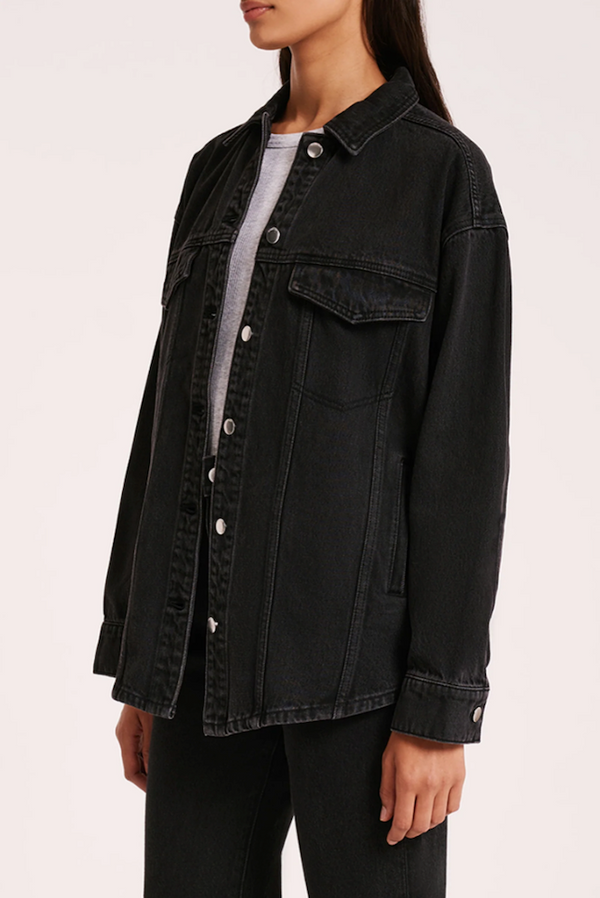 Organic Denim Jacket / Vintage Black