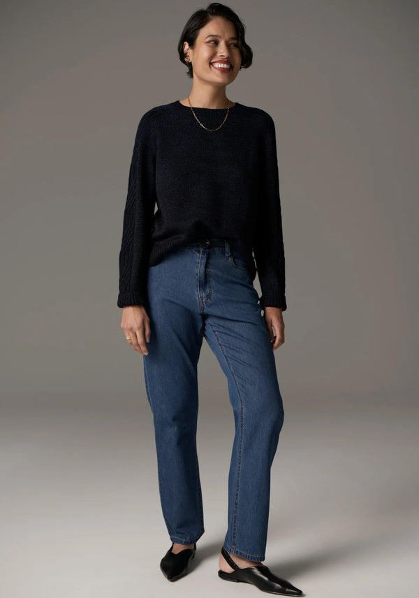 Bennet Cable Knit Lurex / Ink