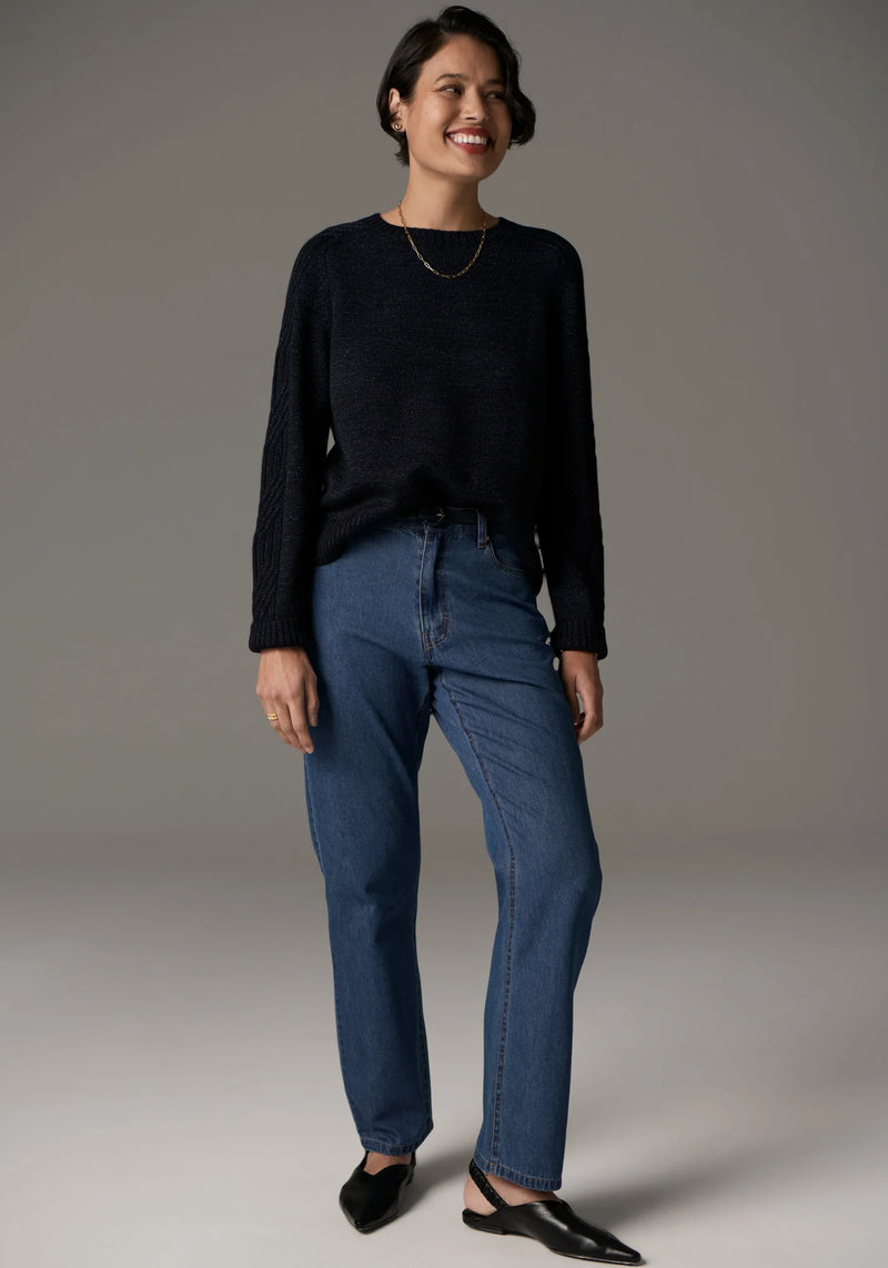 Bennet Cable Knit Lurex / Ink