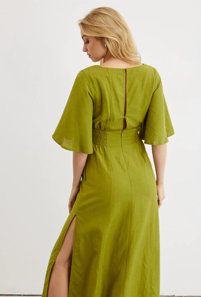 Epiphany Midi Dress: Olive