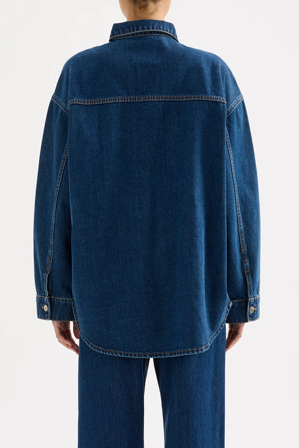 Organic Denim Overshirt - Force Blue