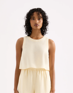 Ingrid Linen Top / Eggnog
