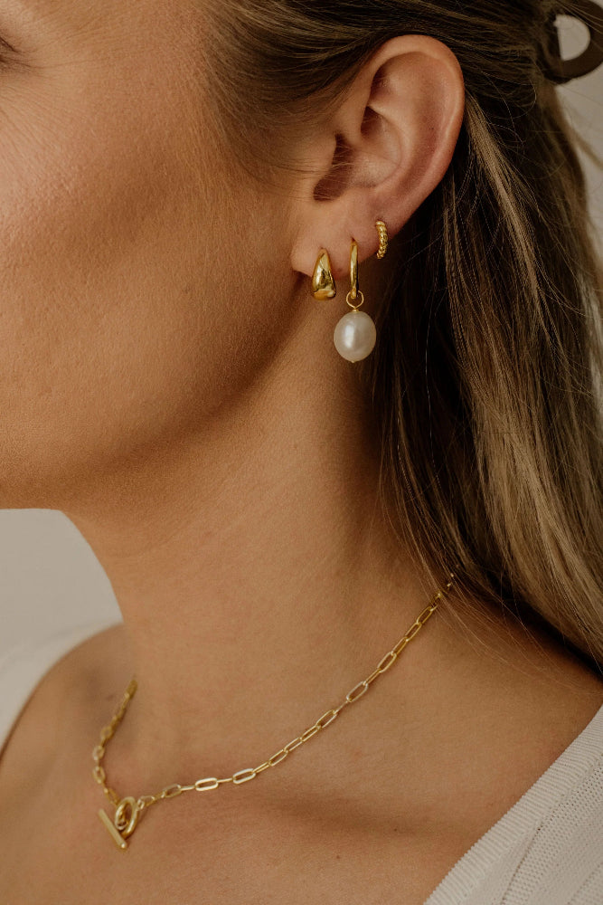 Jean Baroque Drop Hoop Earrings