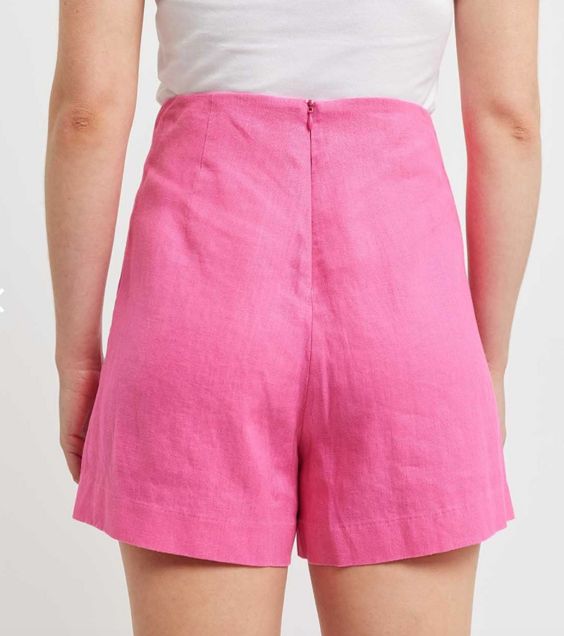 Atlas Linen Short: Lipstick Pink