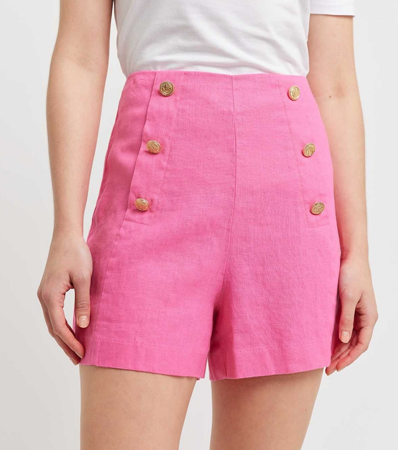 Atlas Linen Short: Lipstick Pink