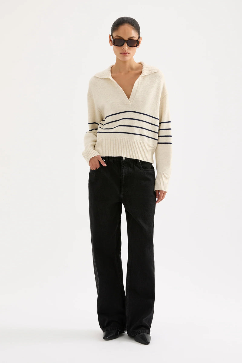 Logan Rugby Knit Cloud Stripe