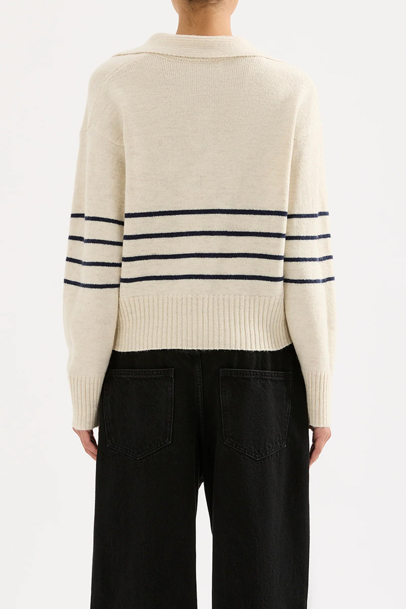 Logan Rugby Knit Cloud Stripe