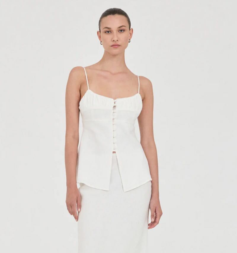 Lydia Linen Singlet Top