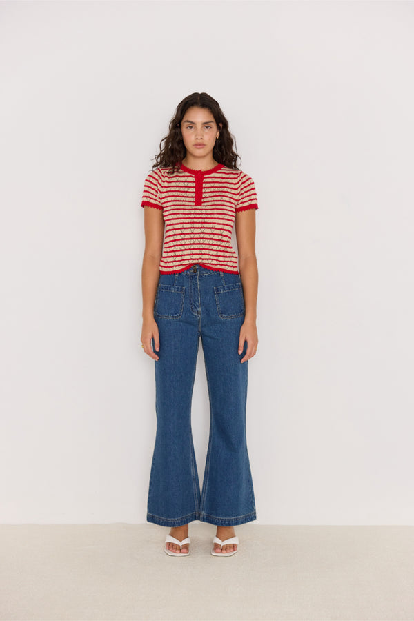 Chloe Stripe Knit Tee