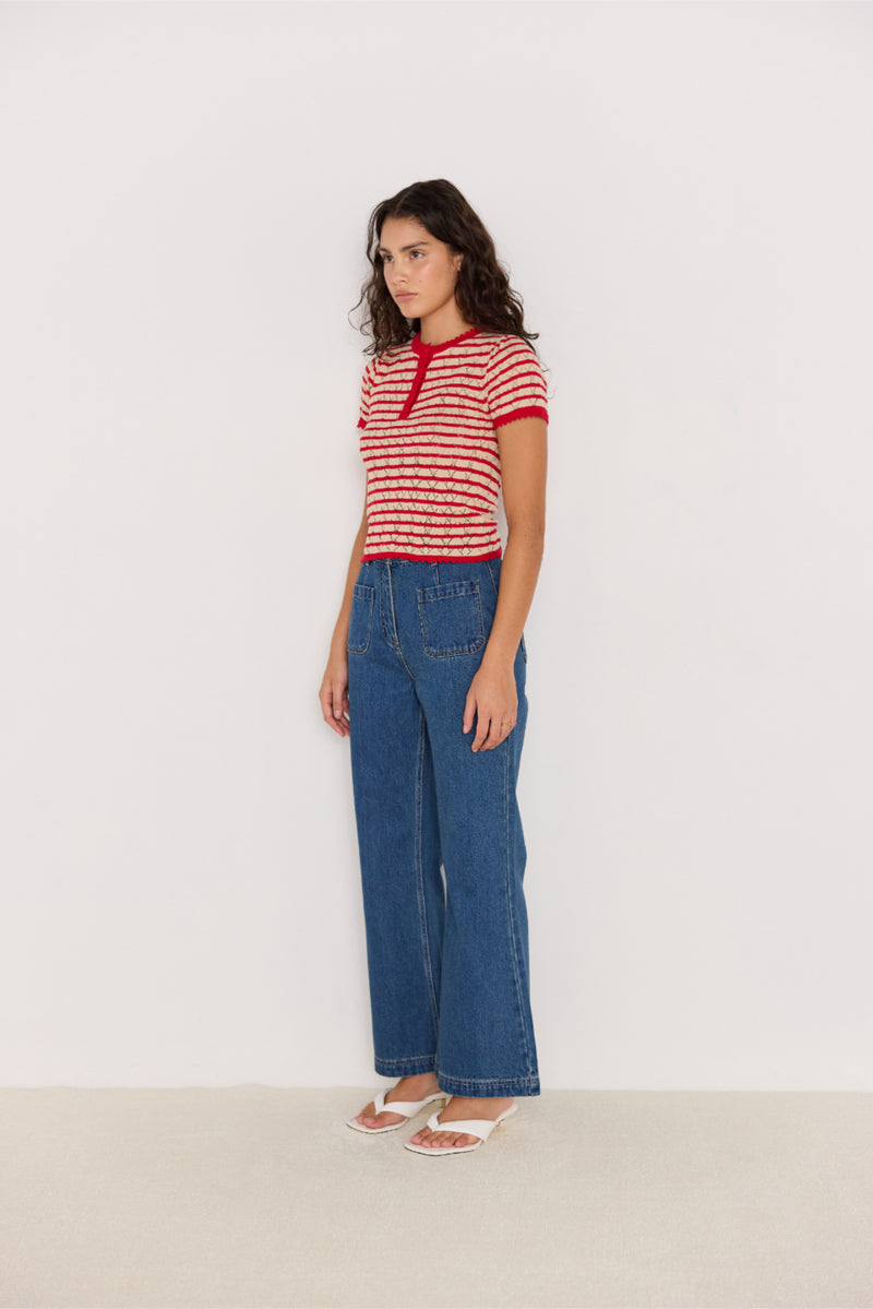 Chloe Stripe Knit Tee