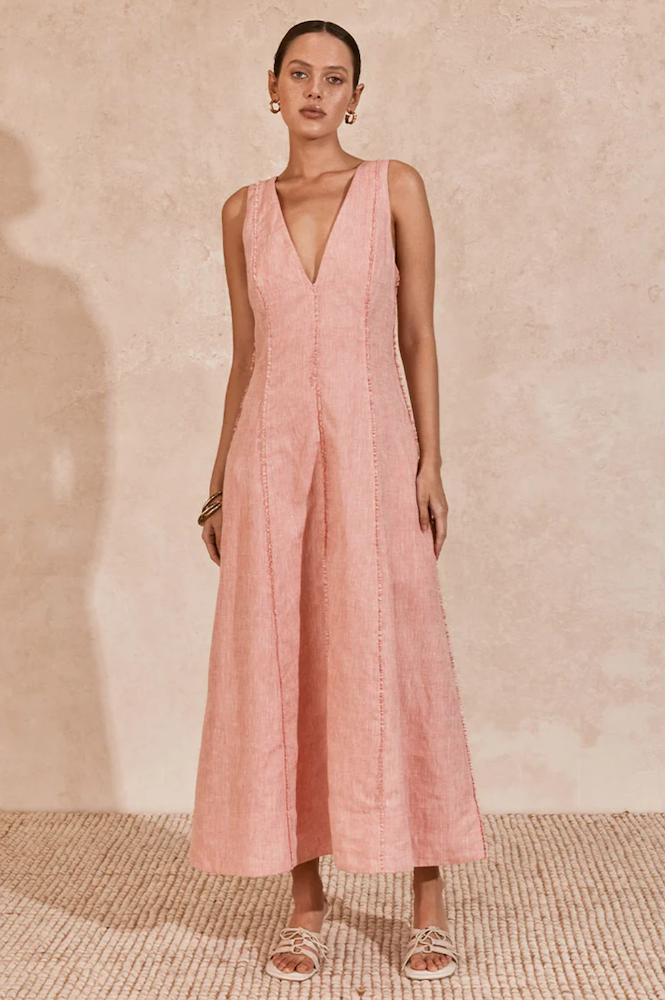 Kahlo Midi Dress / Rose Pink