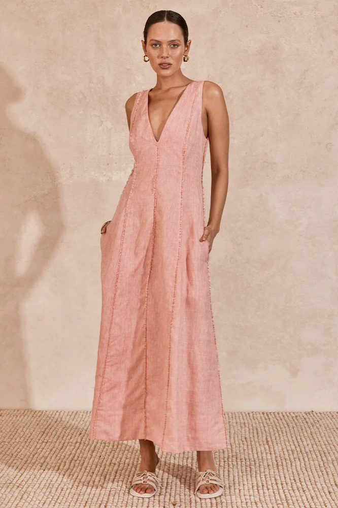 Kahlo Midi Dress / Rose Pink