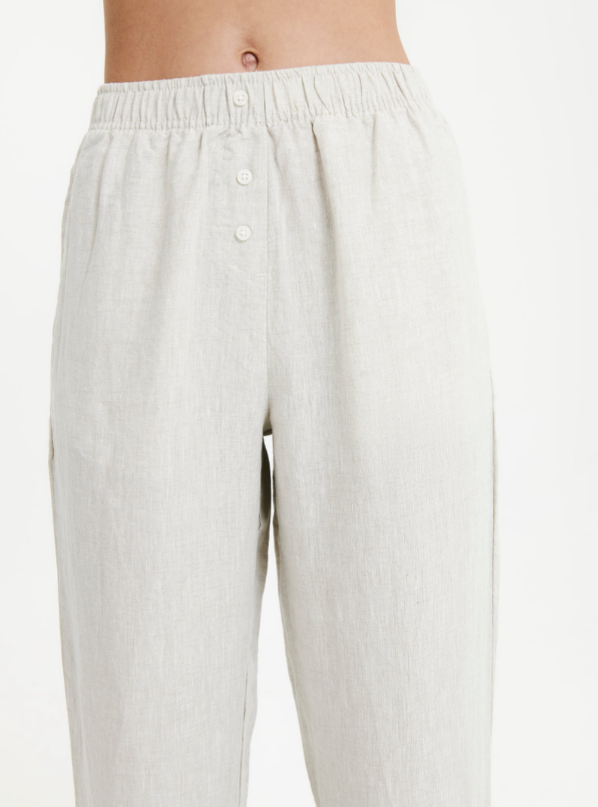 Lounge Linen Pant / White