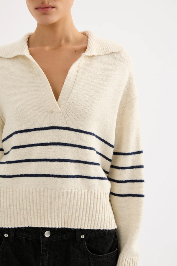 Logan Rugby Knit Cloud Stripe