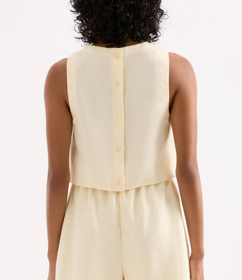 Ingrid Linen Top / Eggnog