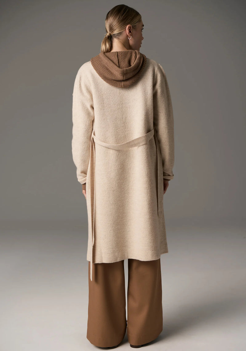 Ruben Draped Coat / Pebble