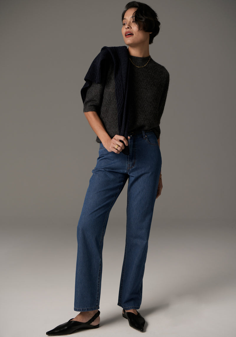 Harper Straight Leg Crop Jean / Denim
