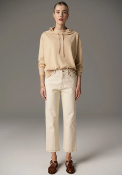 Harper Straight Leg Crop Jean / Ivory