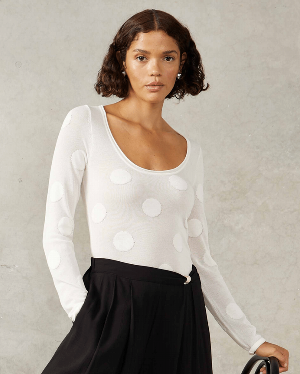 Ellipsis Knit Top / Vanilla