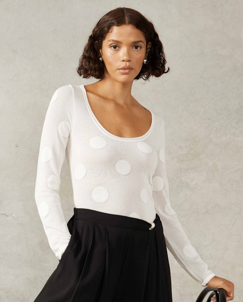 Ellipsis Knit Top / Vanilla