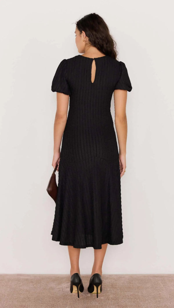 Anais Drop Waist Midi Dress / Black